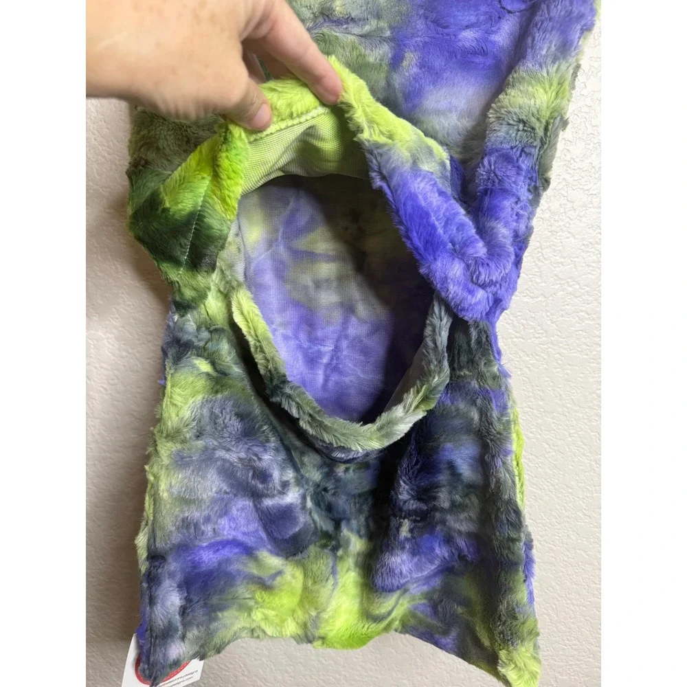 Sew Sweet Minky Designs Pillow Case Cover 12x21 Purple Green Tie Dye Plush NEW